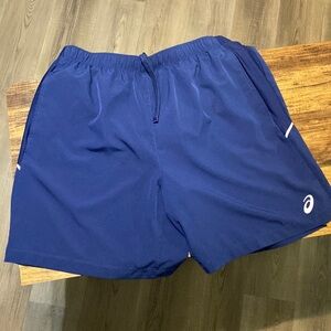 ASICS, men’s large, navy blue running shorts. New!